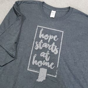 5XL Short Sleeve Gray TShirt Indiana Hope